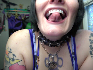 Big Tit Goth Slut Lets You Enjoy Their Dentures and Gums JOI