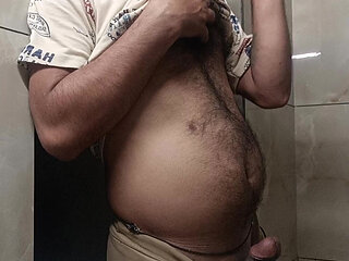 Indian desi man enjoy shower and masterbation show with neighbour uncle