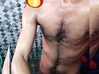 Fun in bathroom during bathing 18+ Teenager