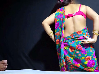 My neighbor came over to get fucked after taking off her saree.