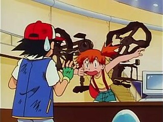 Pikachu gets a load from Ash's lap