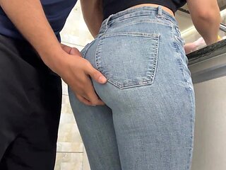 Spunking in my Maid's Ample Bootie with Denim while she was Washing Dishes in the Kitchen (FREE-FOR-ALL USE)