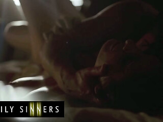 FAMILY SINNERS - Hot MILF Takes Comfort In Her Stepson&rsquo_s Arms As She Gets The Urge To Suck His Cock