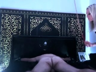 LADYDARKANGEL - Tied Down Cock Gripped With Crocodile Clips