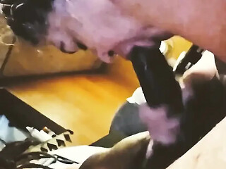 College tutor enjoys deepthroat blowjob on his dick