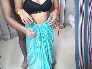 Big Tits Indian MILF Bhabhi Seducing Husband