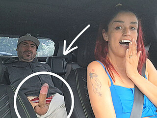 Married app driver goes out without panties and leaves his passengers with an erection!