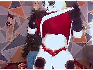 Holiday strip tease with festive cheer