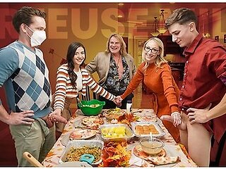 Thanksgiving Is A Time When Family Cums Together, & This Holiday Season, Things Will Get Rowdy With Evan Stone, Crystal Clark And Parker Ambrose