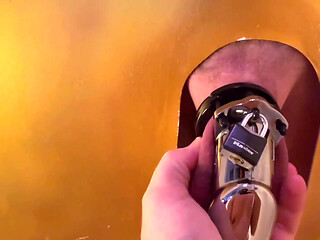 Cock in the Penis Cage I Am Allowed to Open at the Gloryhole