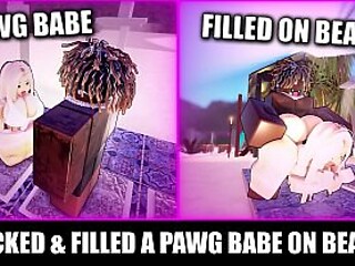 Met a sexy PAWG babe at the beach, they had some fun in Roblox game! She