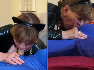 Granny Catwoman Sucks Superman's Cock!