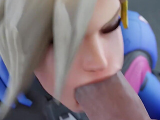Mercys Romantic Dinner - Big Ass Fuck & Wild Anal with Moans - 3D Adult Animation