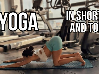 Yoga in Tight Shorts and Top 4K