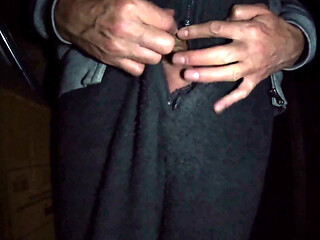 Big Uncut Cock Outdoor Night Time Onesie Wanking and Cumming - Rockardglans 215