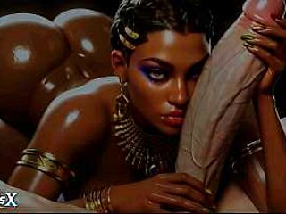 Three hot ebony babes get piledrived by big white cock