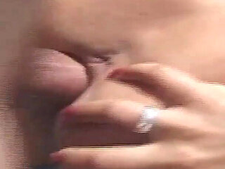 Sexy big boobs double penetrated ass fucking threesome in the garden