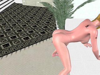 Office Cunnilingus Ecstasy: 3D Cartoon Beauty's Multi-orgasm Lick Fest