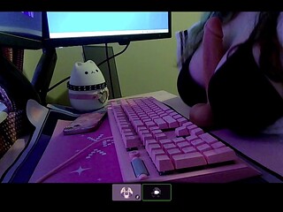 Goth e-girl gets help with private masturbation using a toy