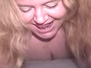 Busty Blonde MILF Sucks Cock and Gets Pounded Doggy Style