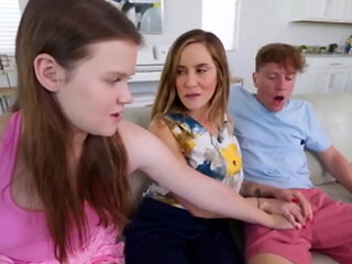 Cute Brunette Teen Stepdaughter Family 3way With New Stepmom And Her Big Cock Stepdad POV - Aderes Quin, Ava Marina, Rion King