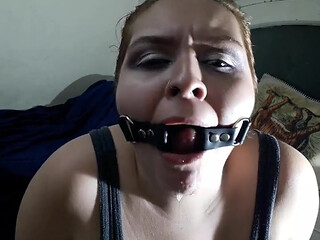 Ring Gagged Panty Mouth Stuffing