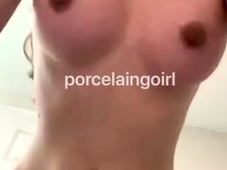 Porcelaingoirl Standing Doggy In The Bathroom