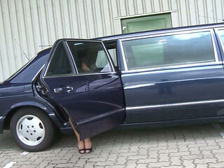 Horny car adventure with busty ebony