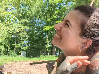 Outdoor Camping Blowjob with Cumshot
