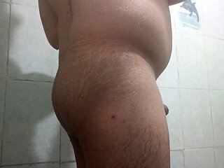 I just finished showering and then I got dressed in my black underwear, it looks good