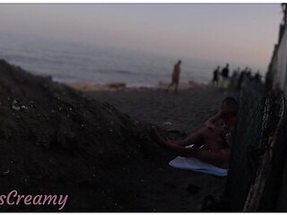 Flashing My Cock In Front Of My Stepdaughter In A Public Beach And She Helps Me Cumshot 2