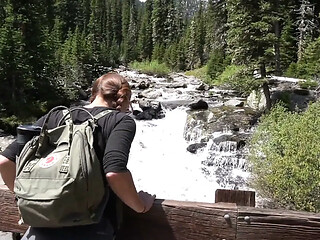 Outdoor doggystyle and cum in mouth