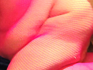 Fucking This Pinky in Her Fishnets They Are Cumming the Best Wet