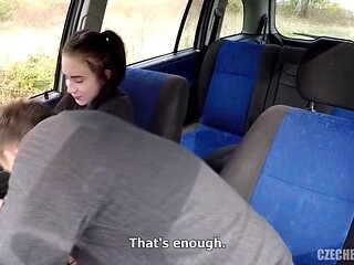 Brunette Whore Fucked by Fat Stepdad in Car