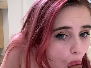 Amateur redhead poses and masturbates with toys