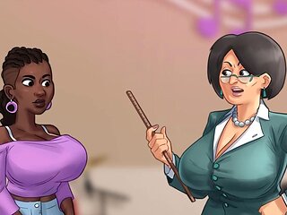 Summertime saga reimagined - MissKitty2Ks wild threesome adventure