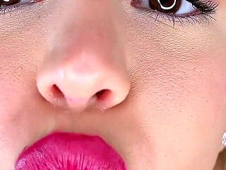 Slow Motion Lip Trembling Red Lipstick Raspberries