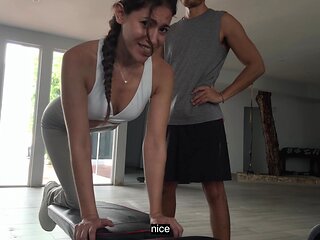 Coach fucks his skinny latina student with a great ass after training