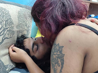 Girl play with penis she kisses boy lips then boy suck her boobs