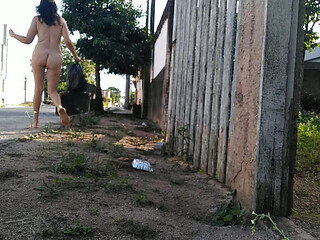 Hairy Brazilian Wife Walking Naked Outdoors - Homemade Amateur Video