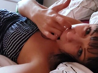Busty brunette solo masturbation