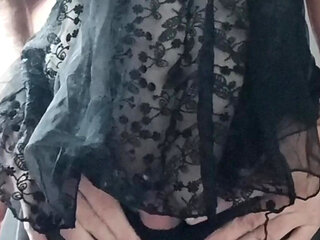 Precum Explosion Inside the Pantyhose
