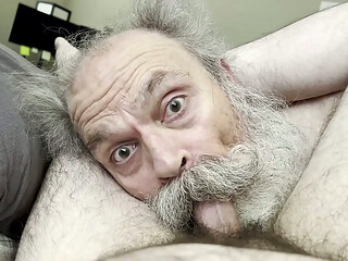 Old Man Big Moustache Cocksucker