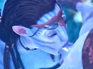 Gifdoozer Avatar Neytiri Performs Intense Deep Throat in the Jungle: Public, Passionate, Hardcore Sex with a Seductive