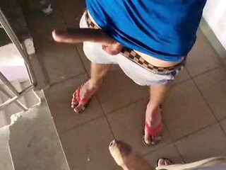 Stepdaddy and Twink Fucked Roughly on the Stairs Near the Neighbors