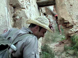 Two hot babes ass fucked in hard threesome