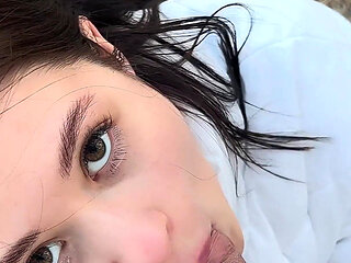 Nice Outdoor Place for Photoshoot": with My Big Cock in Her Mouth. Cumshot. POV