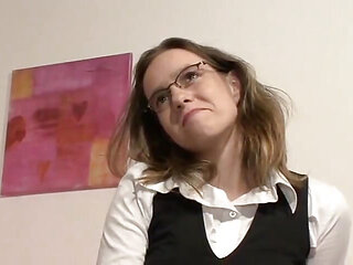 This scandalous teen wants to be a porn actress and masturbates with a sex toy in front of the camera