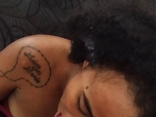 Shy young girl sucking hot