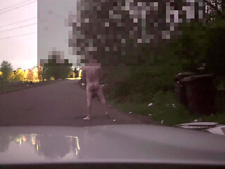 Naked jerk in road pt2